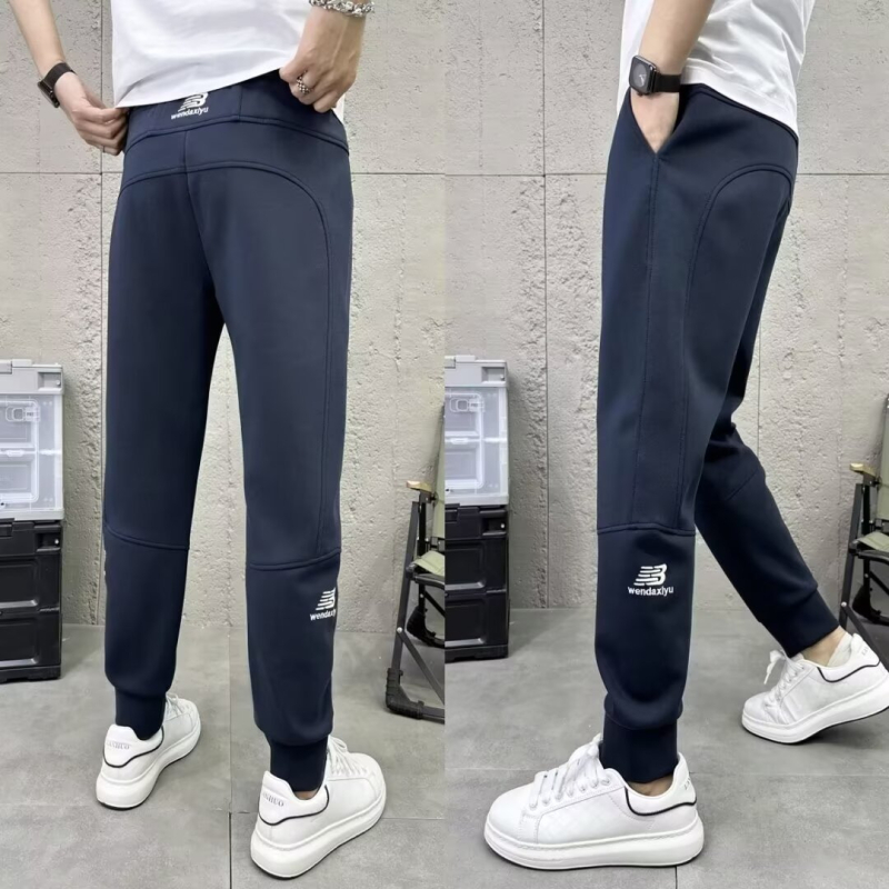 Ανδρικά φθινοπωρινά jogger παντελόνια, σε slim-fit, με patchwork πάνελ, άνετα αθλητικά παντελόνια
