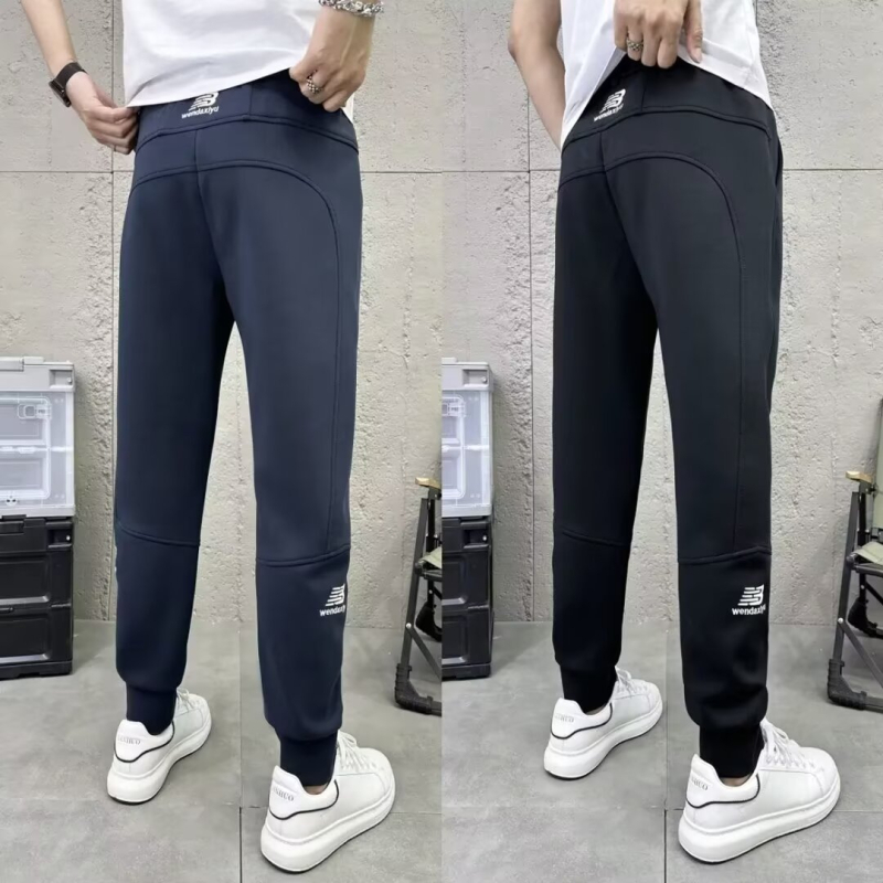 Ανδρικά φθινοπωρινά jogger παντελόνια, σε slim-fit, με patchwork πάνελ, άνετα αθλητικά παντελόνια