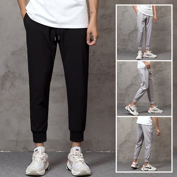 Ανδρικά παντελόνια jogger - ελαφριά καλοκαιρινή άνεση, κορεακό στιλ, χαλαρή εφαρμογή, κομμένα μέχρι τον αστράγαλο, σε μεγέθη plus