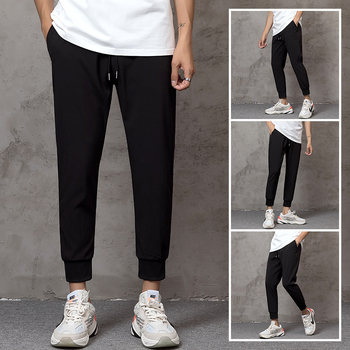Ανδρικά παντελόνια jogger - ελαφριά καλοκαιρινή άνεση, κορεακό στιλ, χαλαρή εφαρμογή, κομμένα μέχρι τον αστράγαλο, σε μεγέθη plus