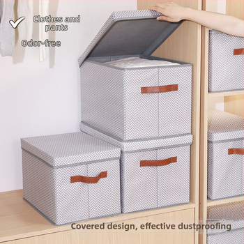 Skládací úložný box z netkanej textílie s motívom rybieho kostra, s klapovým vekom, na oblečenie, veľká kapacita 90–100 l, rozmery 50×35×31 cm