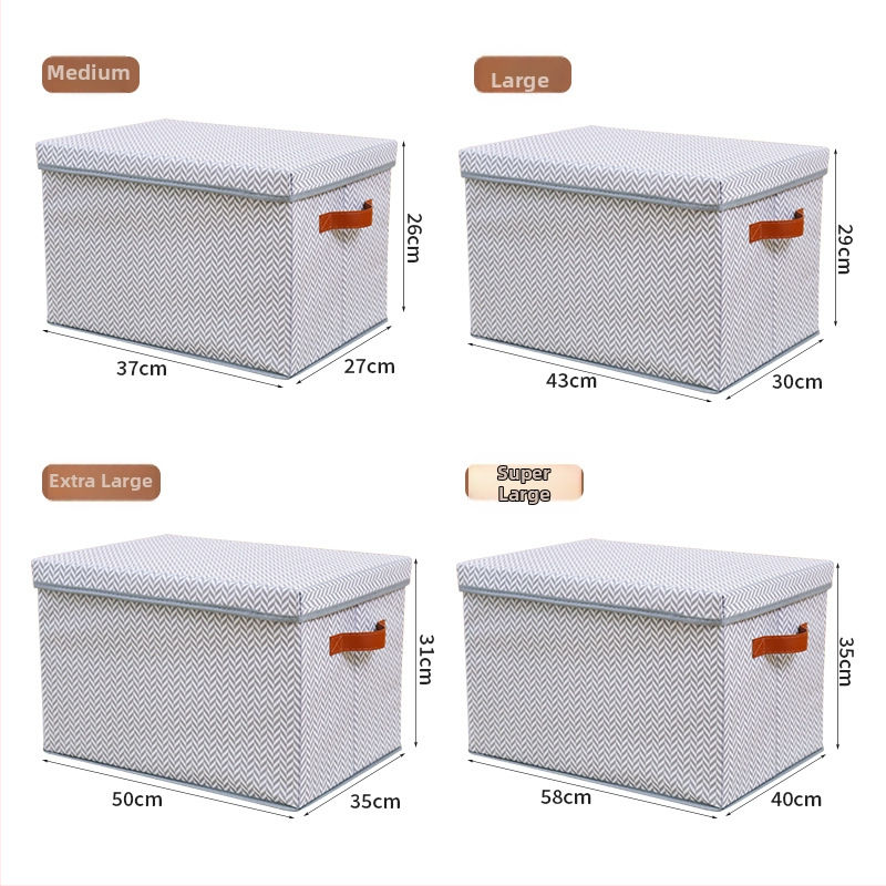 Skládací úložný box z netkanej textílie s motívom rybieho kostra, s klapovým vekom, na oblečenie, veľká kapacita 90–100 l, rozmery 50×35×31 cm