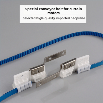 Modrý polyuretánový synchronný remeň pre dráhu závesov, vysoká pevnosť, s ozubeným pohonom, model CH-JLSTPD20210121, rozmery 11.5 mm × 1000 mm