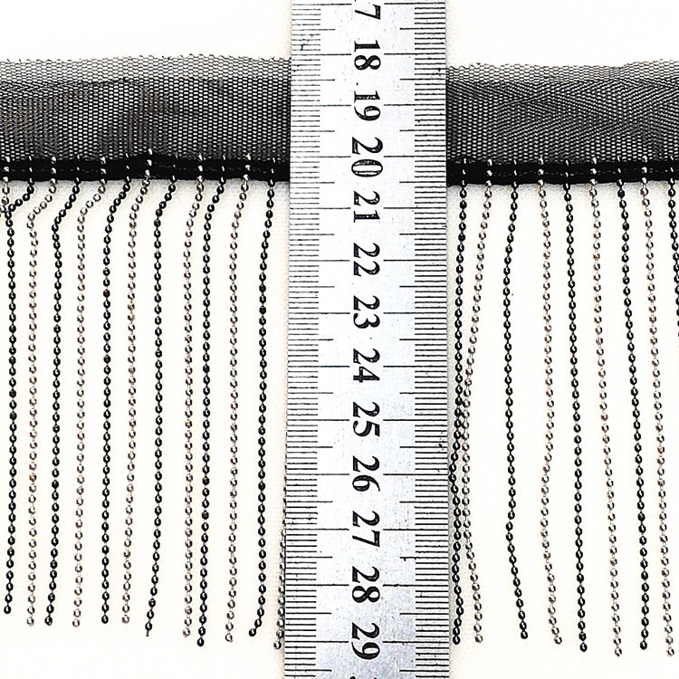 Dvofarebná korálová reťaz s brmbolcmi a strapcami pre DIY odevy, doplnky, cestovné tašky a záclony