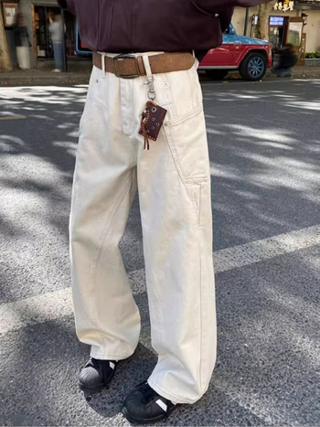 Αμερικανικά ρετρό workwear τζιν για άνδρες, 2026 νέα τάση, φαρδιά casual μακριά τζιν για αστικό στυλ