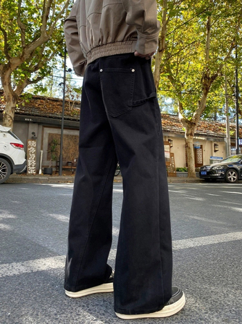 Αμερικανικά ρετρό workwear τζιν για άνδρες, 2026 νέα τάση, φαρδιά casual μακριά τζιν για αστικό στυλ