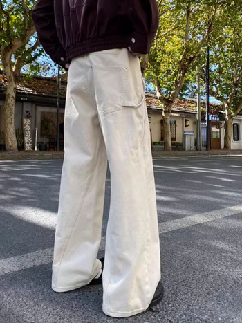 Αμερικανικά ρετρό workwear τζιν για άνδρες, 2026 νέα τάση, φαρδιά casual μακριά τζιν για αστικό στυλ
