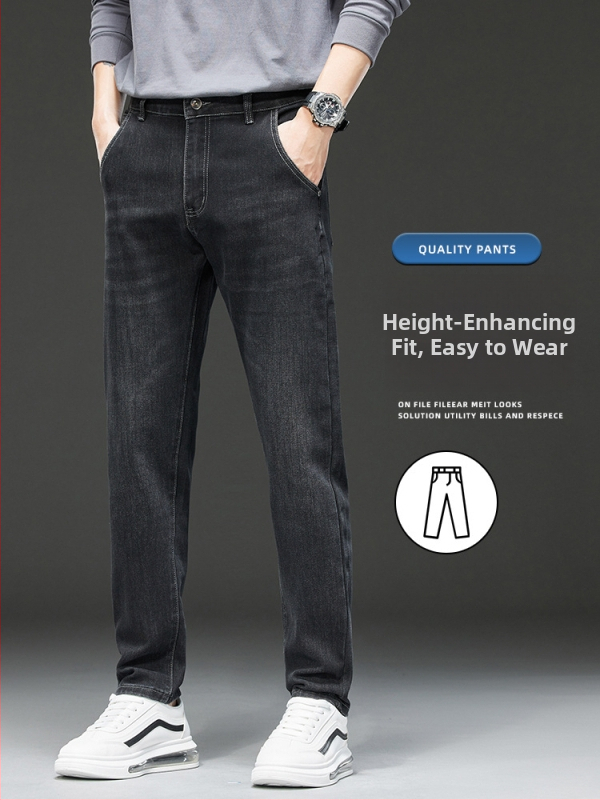 Pánske modré džínsy, slim fit, úzky rovný strih, elastické, voľnočasové na jeseň a zimu