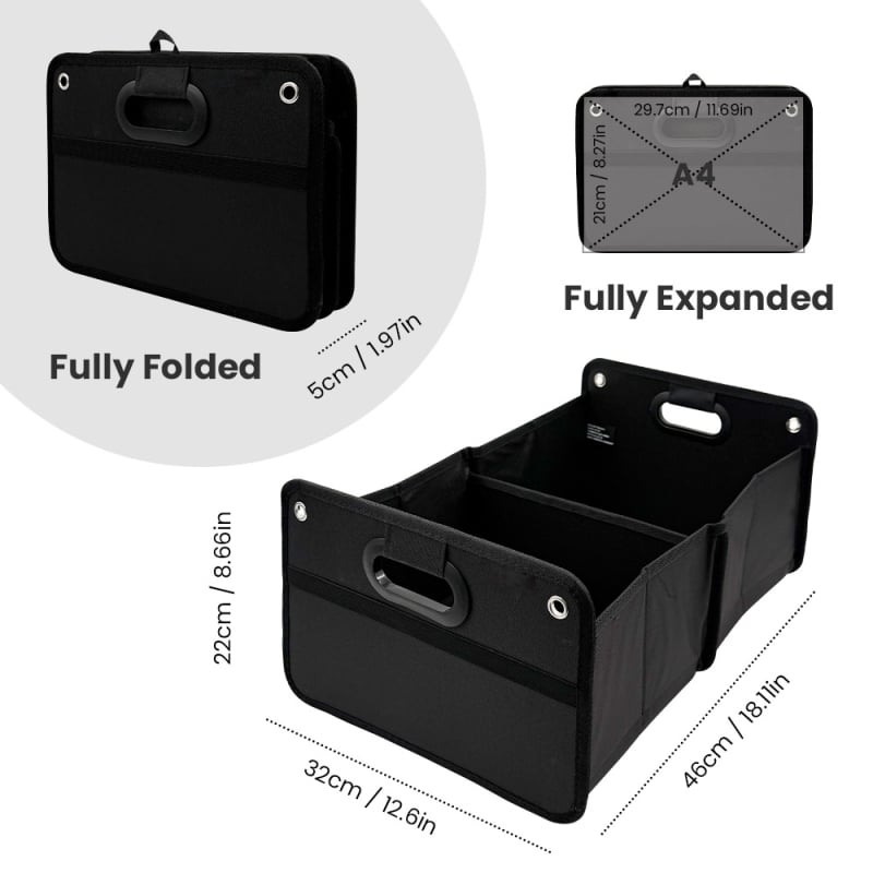 Skladací box do kufra auta z Oxfordovej látky, 35 L, organizér, prispôsobiteľný