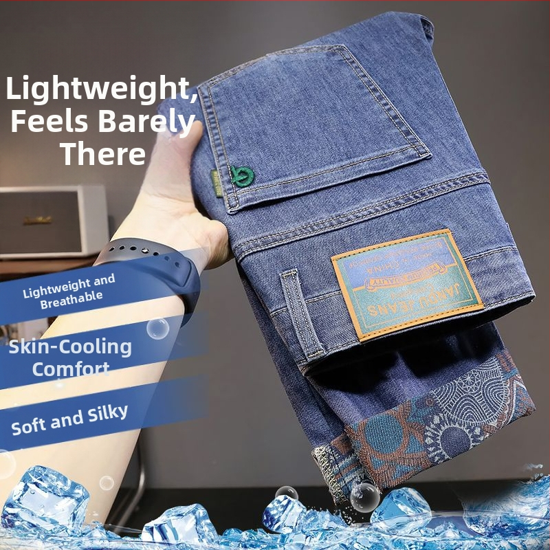 Pánske džínsy slim-fit, rovný strih, elastický denim