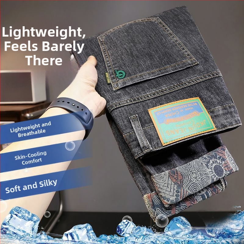 Pánske džínsy slim-fit, rovný strih, elastický denim