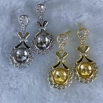 Σκουλαρίκια με μαργαριταρία, επίχρυσα 18K, με μακροχρόνια διατήρηση χρώματος