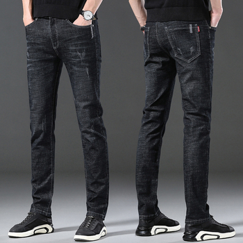 Ανδρικά τζιν slim-fit για φθινοπωρο–χειμώνα, ελαστικά, casual καθημερινά, ψηλόμεσα, στενά τελειώματα
