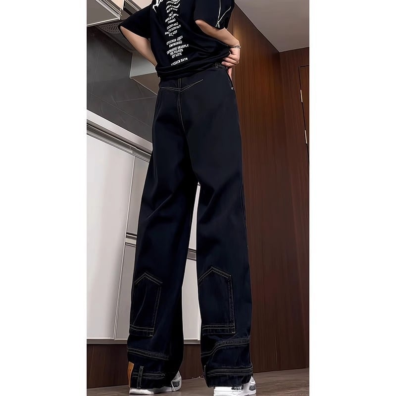 Αντρικά τζιν με ίσιο κόψιμο, Reverse-Wear, 190 cm ύψος, επιπλέον μακριά, ντένιμ, αμερικανικό street vibe