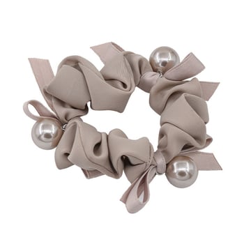 Perlová scrunchie pre ženy, elegantný nízky cop, doplnok do vlasov, pevná elastická gumička