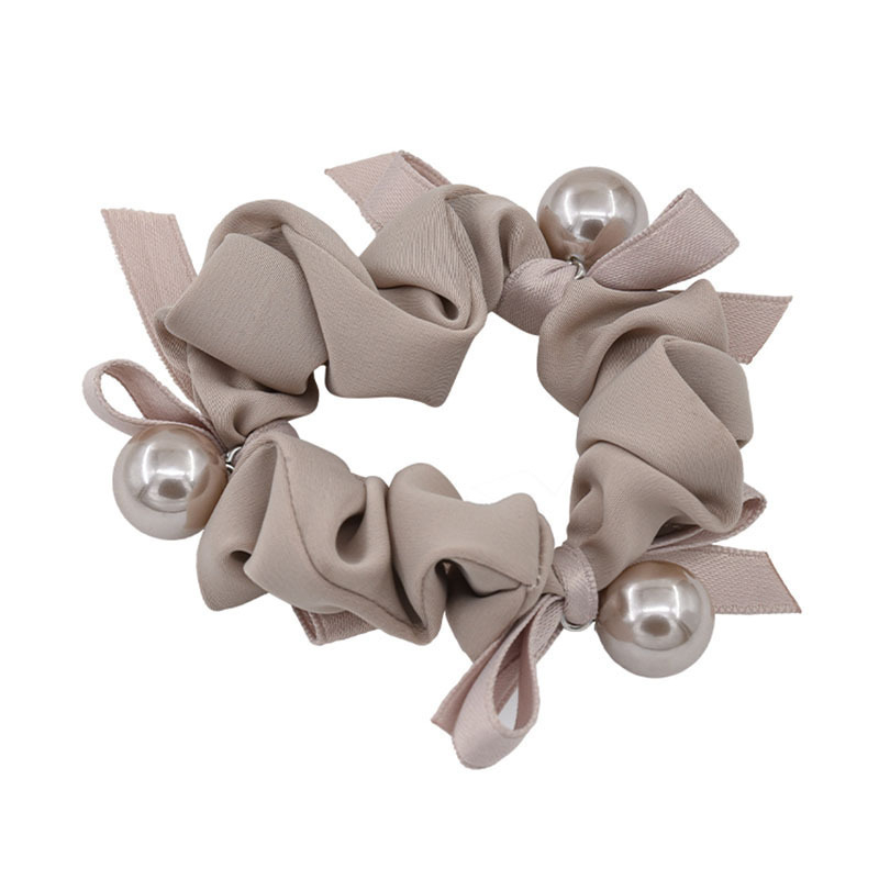 Perlová scrunchie pre ženy, elegantný nízky cop, doplnok do vlasov, pevná elastická gumička