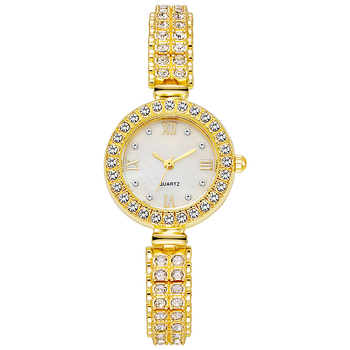 Γυναικείο ρολόι quartz με διαμαντοειδείς λεπτομέρειες, κυκλικός μινιμαλιστικός καντράν, μικρό υποκαντράν