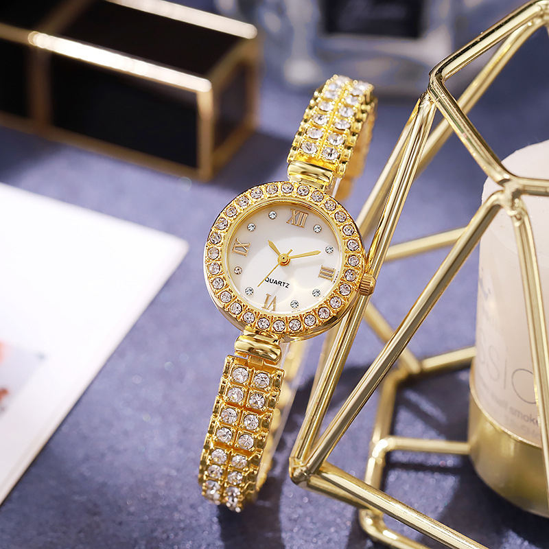 Γυναικείο ρολόι quartz με διαμαντοειδείς λεπτομέρειες, κυκλικός μινιμαλιστικός καντράν, μικρό υποκαντράν