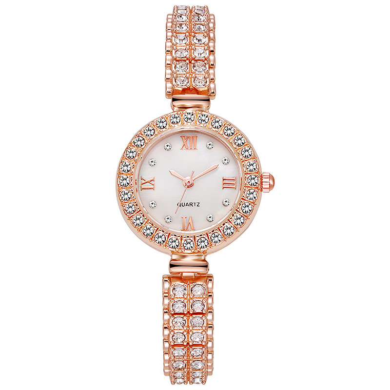 Γυναικείο ρολόι quartz με διαμαντοειδείς λεπτομέρειες, κυκλικός μινιμαλιστικός καντράν, μικρό υποκαντράν