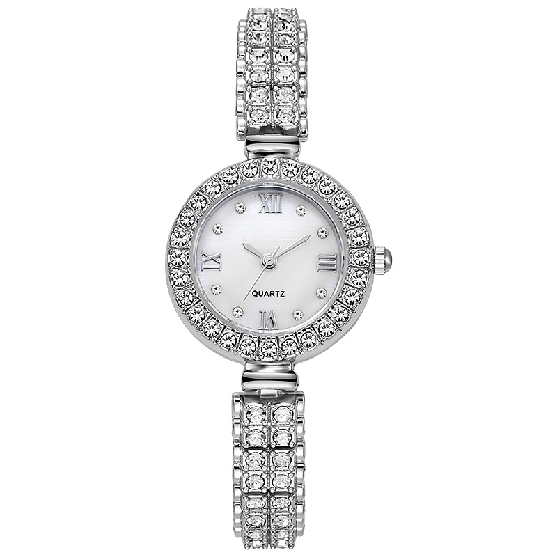 Γυναικείο ρολόι quartz με διαμαντοειδείς λεπτομέρειες, κυκλικός μινιμαλιστικός καντράν, μικρό υποκαντράν