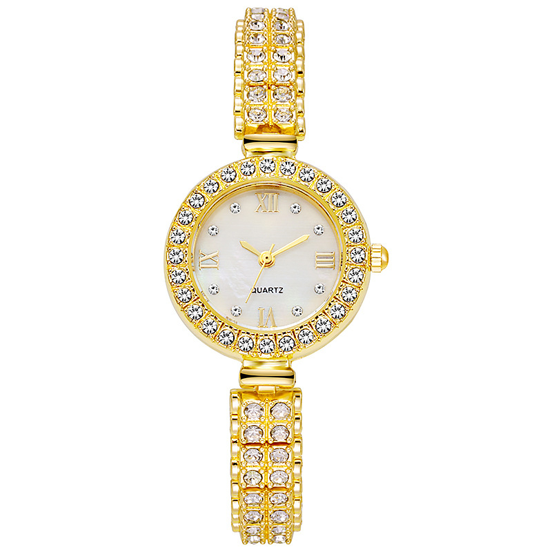 Γυναικείο ρολόι quartz με διαμαντοειδείς λεπτομέρειες, κυκλικός μινιμαλιστικός καντράν, μικρό υποκαντράν