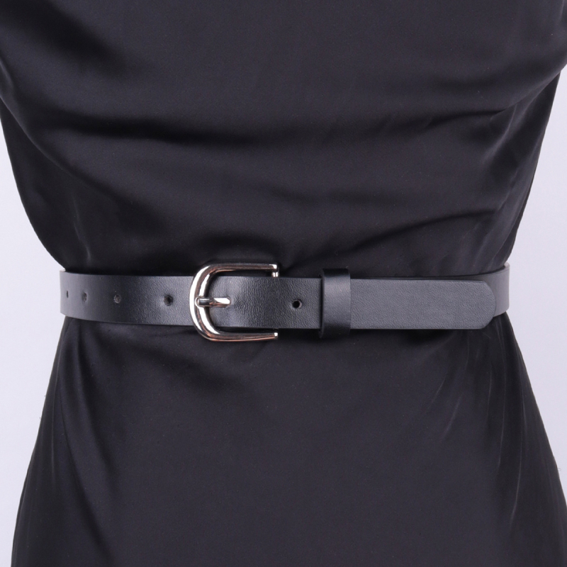 Női vékony öv PU bőrből, csattal, minimalist stílusban, sokoldalú, 103 cm hosszú