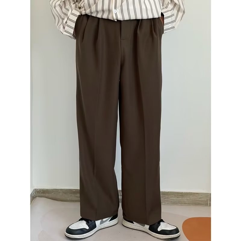 Ανδρικά casual παντελόνια με ντραπ εφέ, υψηλής ποιότητας, στενή γραμμή, βρετανικό στυλ, μήκος μέχρι τον αστράγαλο, κατάλληλα για όλο το χρόνο.