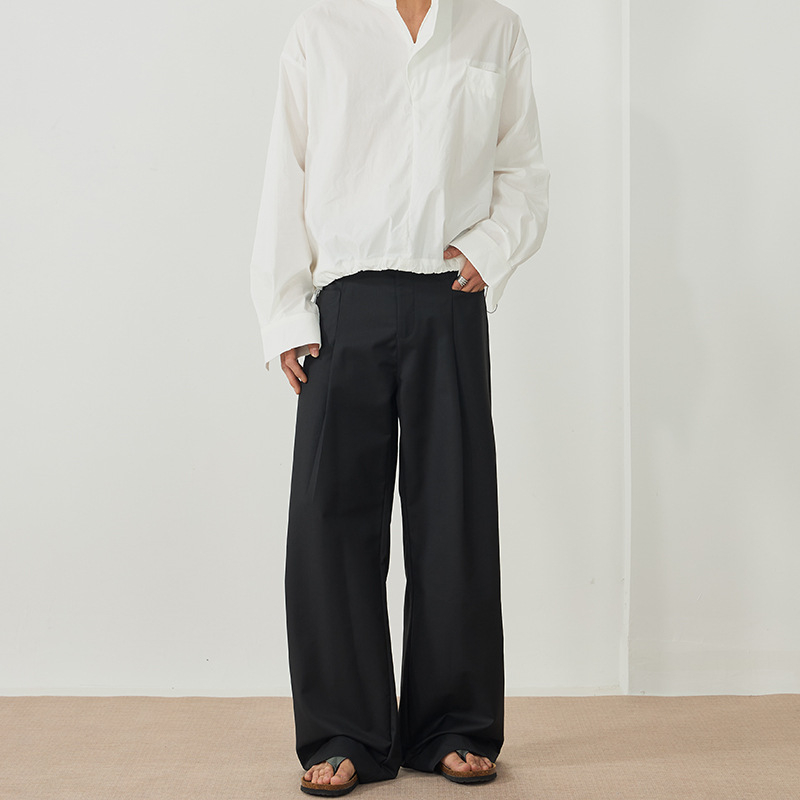 LKTM unisex παντελόνια σε ρετρό ύφος με πλισέ και ρέουσα γραμμή