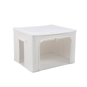 Összecsukható tároló doboz pamut-len anyagból, otthoni rendszerező ruhák és játékok számára, modern minimalista dizájn, 66L kapacitás (50×40×33 cm)