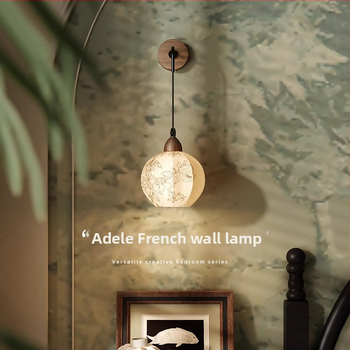 Francúzska štýlová nástenná lampa do spálne na čítanie pri posteli, ochrana očí, retro čínskeho štýlu pre pozadie obývačky a schodisko.