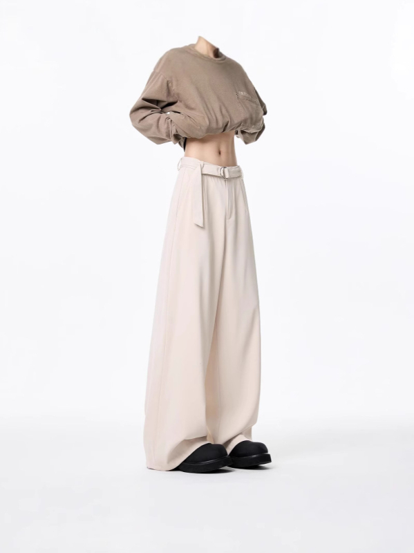 Cleanfit ανδρικά παντελόνια με εφέ drape, φαρδιά μπατζάκια, χαλαρή ίσια γραμμή, κομψά καθημερινά παντελόνια