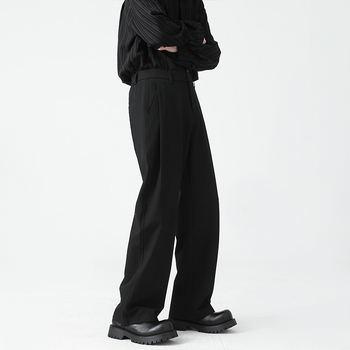 Maple House αντρικά παντελόνια για business casual, φαρδιά ίσια γραμμή, κοντό μήκος