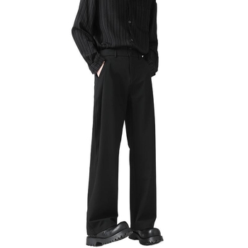 Maple House αντρικά παντελόνια για business casual, φαρδιά ίσια γραμμή, κοντό μήκος