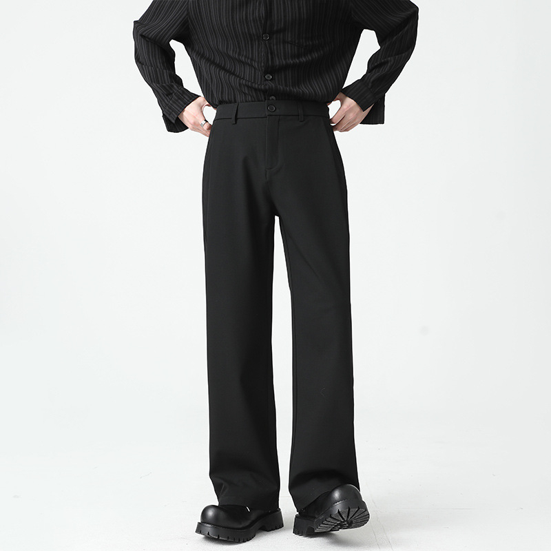 Maple House αντρικά παντελόνια για business casual, φαρδιά ίσια γραμμή, κοντό μήκος