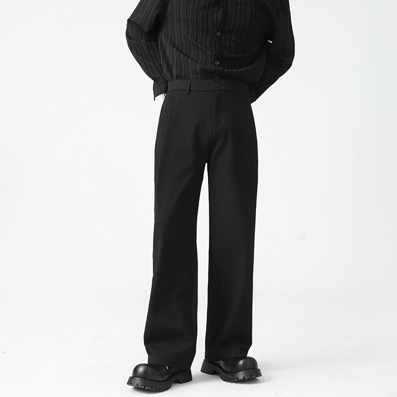 Maple House αντρικά παντελόνια για business casual, φαρδιά ίσια γραμμή, κοντό μήκος