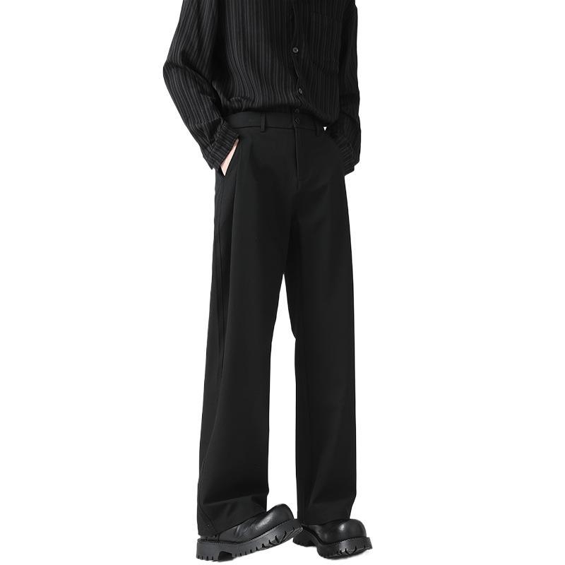 Maple House αντρικά παντελόνια για business casual, φαρδιά ίσια γραμμή, κοντό μήκος