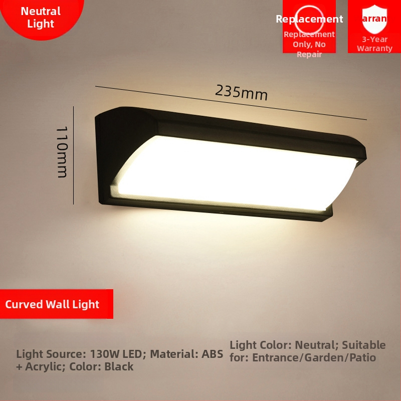 Dlhá vonkajšia stenová lampa LED, vodotesná, na dvor, pri vstupe, na balkón a terasu