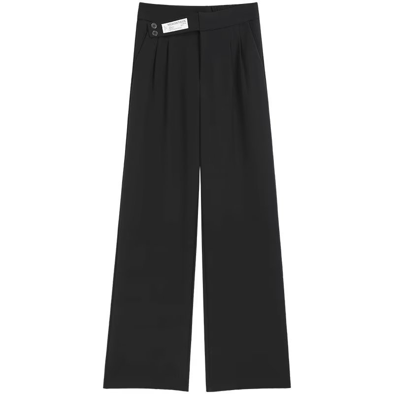 Αντρικά casual παντελόνια από ύφασμα ice silk, ίσια γραμμή με ρέουση πτώση, ελεύθερη εφαρμογή, καλοκαίρι, παντελόνια κοστουμιού υψηλής ποιότητας