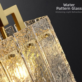 Nástenná lampa s motívom vodných vĺn, postmoderný luxus, do schodiska, chodby, obývačky a spálne