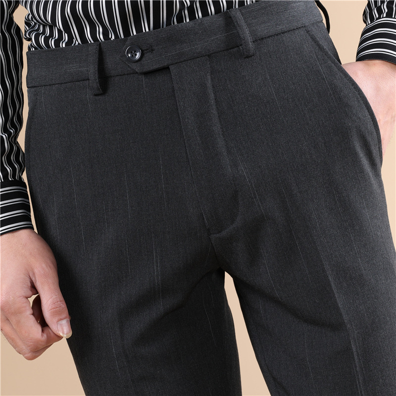 Ανδρικά παντελόνια slim-fit για business casual, αντιρυτιδικά με απαλό drape, ελαφρύ επιχειρηματικό στυλ (Άνοιξη–Φθινόπωρο 2025)