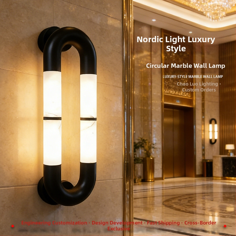 Nástenná lampa z mramoru s LED, v francúzskom štýle, do hotelových chodieb, foyer a obývacích izieb
