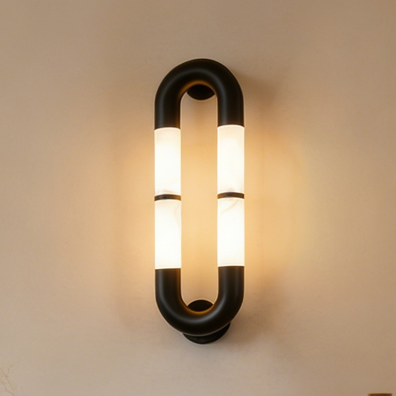 Λάμπα τοίχου από μάρμαρο με LED, σε γαλλικό στυλ, για διαδρόμους ξενοδοχείων, φουαγιέ και τοίχους σαλονιών