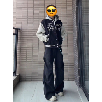 Αμερικανικό streetwear παντελόνι για άνδρες με πλισέ και drape, επένδυση φλίς, χειμερινό μοντέλο 2025, χαλαρή γραμμή, μακριά παντελόνια σε στυλ αλεξιπτωτιστή