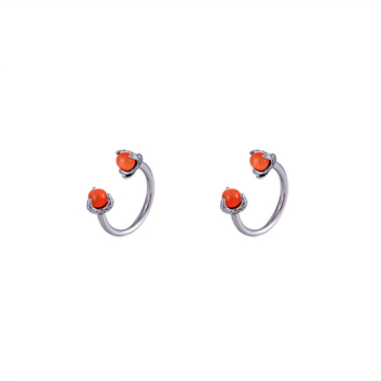 Stud ureche din oțel inoxidabil, spirala cu trei brațe și capete duble, unisex, stil geometric