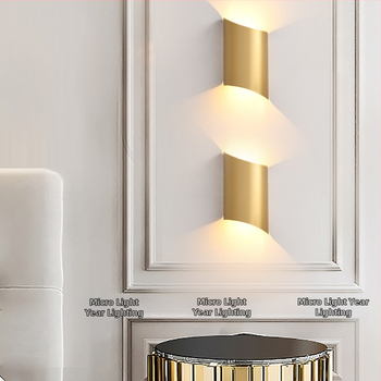 Zlatá nástenná lampa, moderný minimalistický dizajn pre obývačku a spálňu, nordický lux LED nástenné svetlo