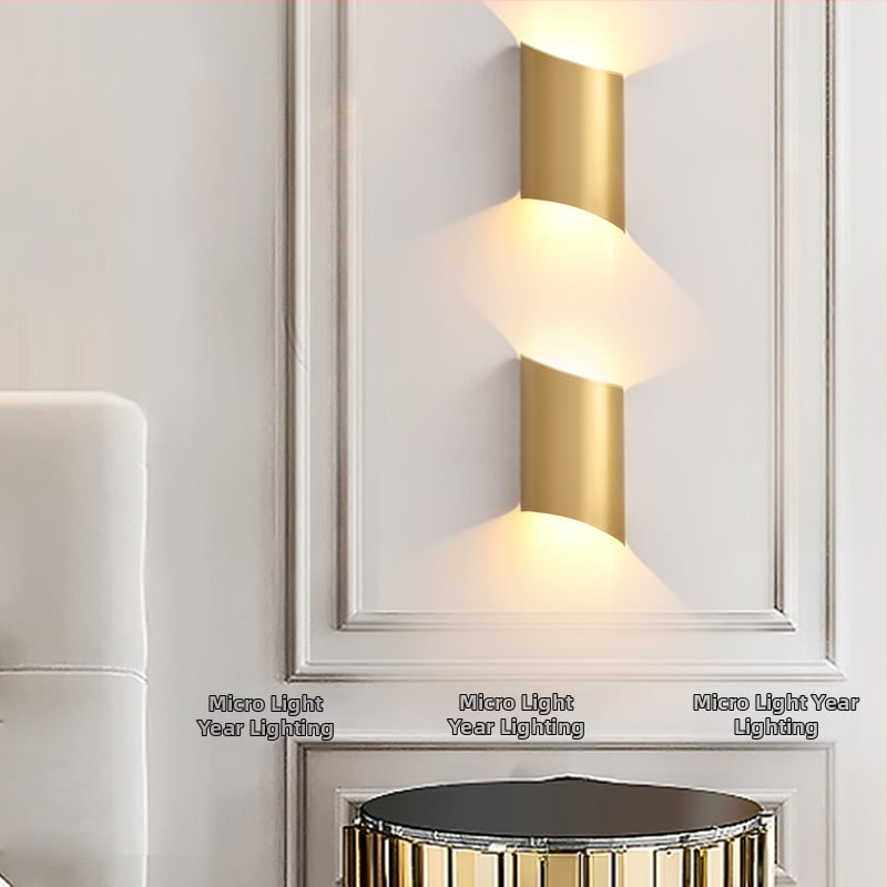 Zlatá nástenná lampa, moderný minimalistický dizajn pre obývačku a spálňu, nordický lux LED nástenné svetlo