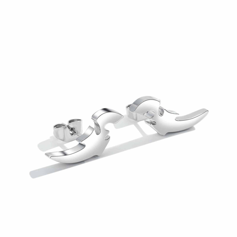 Cercei unisex din argint 925 cu ac, design Dragon Bone, coroană hip-hop, stil geometric