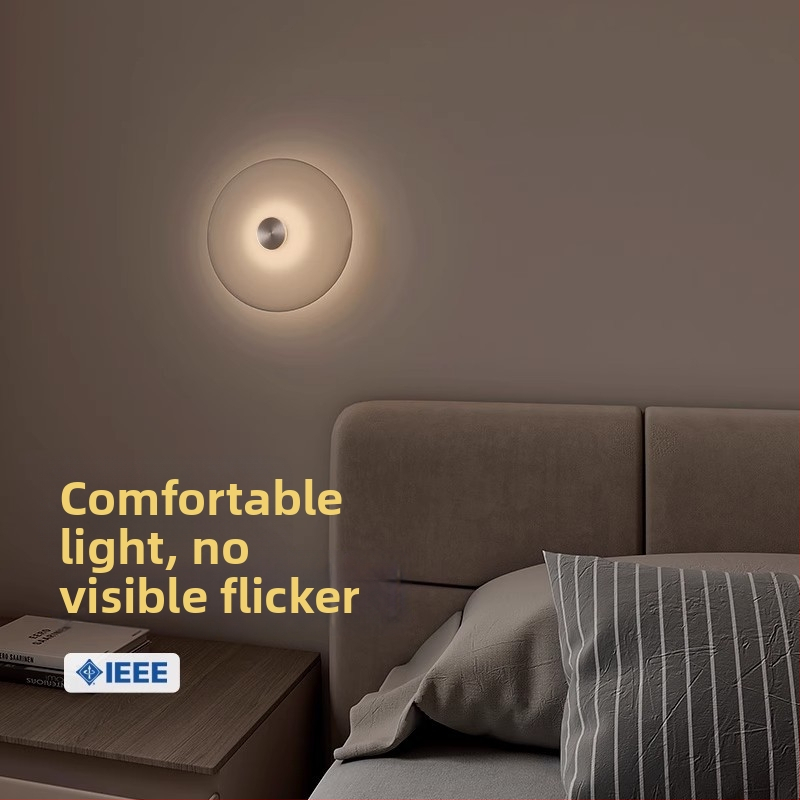 LED nástenná lampa do spálne – luxusný, moderný minimalistický dizajn, kreatívne visacie svietidlo so ťahacím kruhom