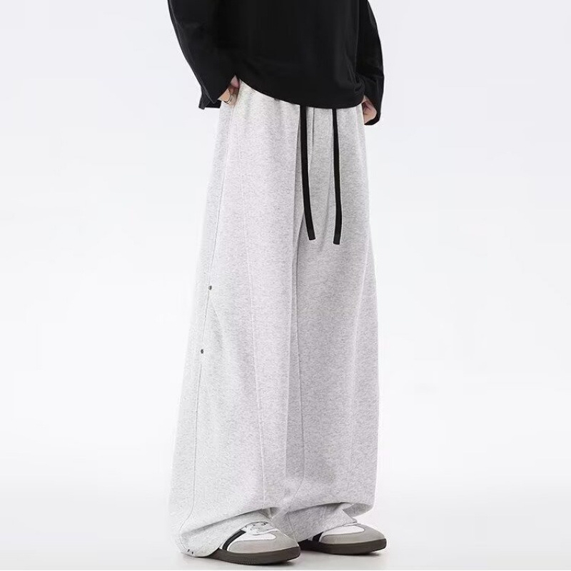Pantaloni sport pentru bărbați, stil american retro, țesătură densă, croială dreaptă, picioare largi, outfit casual sport