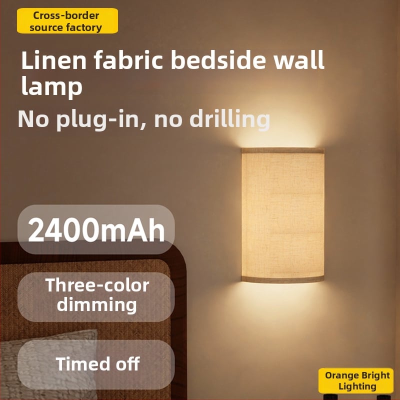 Stenová lampa do spálne s ambientným osvetlením, bezdrôtovým nabíjaním a tromi teplotami farieb